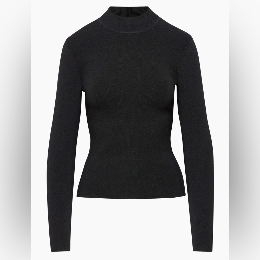 Babaton Sculpt Knit Astrid Long-Sleeve Mockneck Top - Women’s L, Black